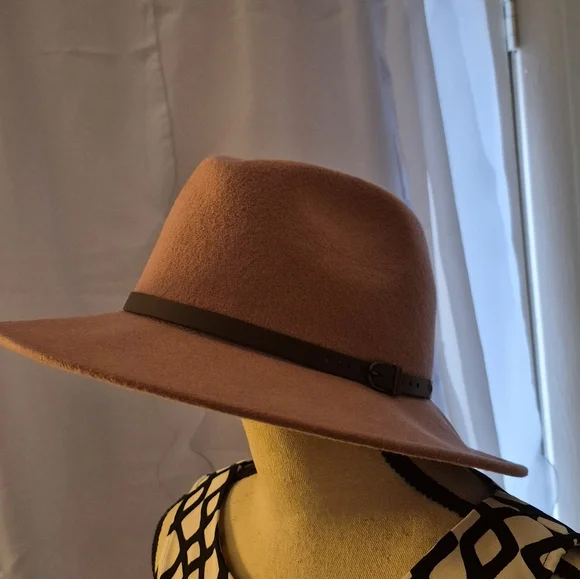 Gelso Bianco Handcrated in Italy Pink/Mauve 100% Wool Felt Fedora w/Leather Band - Picture 3 of 8